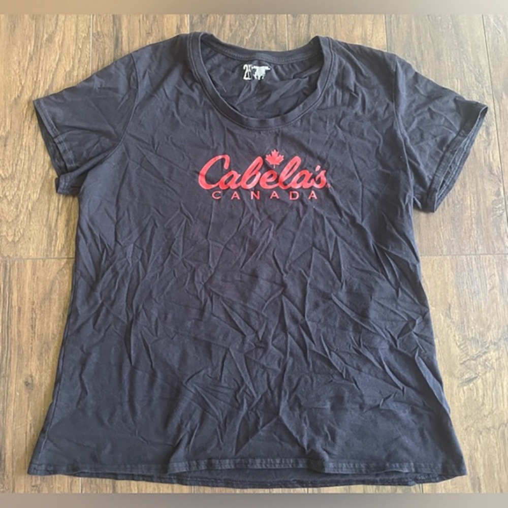 Cabela's Black Tee with Red Canada Logo
